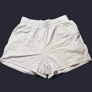 Gray Elastic Waist Shorts w/ pockets